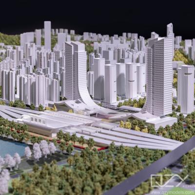 China Weiße Architekturmaquette Pingshan Stadtplanungsmodell GZPI 1:3000 zu verkaufen