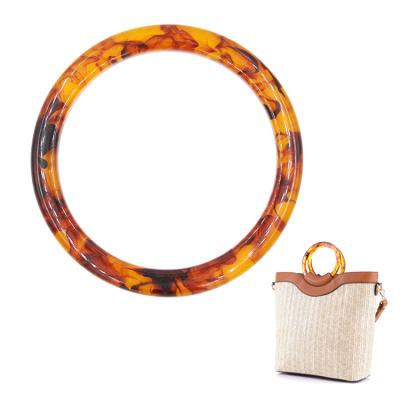 China Wholesale Hot Sale Round Resin Amber Handbag Bag Handle In Stock for sale