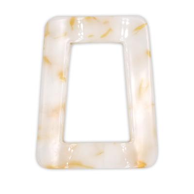 China Hot Wholesale Custom Made White Amber Acetate Trapeze Fashion Plastic Buckles Eco-friendly Acrylic Resin For Clothes Belts for sale