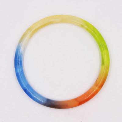 China For Handbag OEM ODM Bag Accessories Rainbow Color Round Design Acetate Custom Resin Acrylic Handbag Handle For Handbags for sale