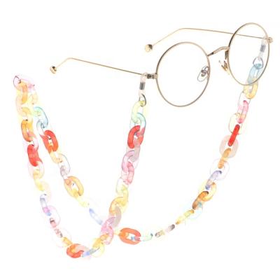 China Eco-friendly kids woman wholesale acrylic DIY fashion monocle strap resin colorful sun glasses chian girl for sale