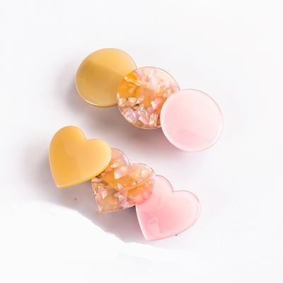 China Love Fashion Soft Color Matching Round Geometry Acetic Acid Temperament Ponytail Clip Ponytail Clip Hair Accessories Top for sale