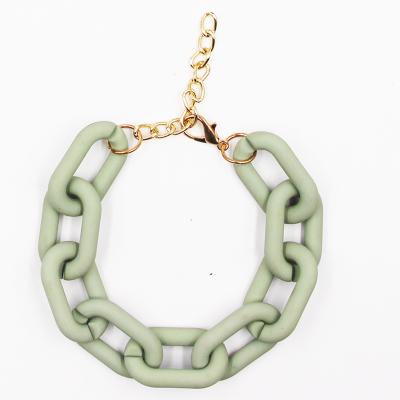 China BOHEMIA Youmeiya Fashion Design Resin Jewelry Chain Oval Acrylic Hand Acetate Women Resin Charm Catenary Bracelet for sale