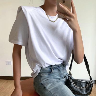 China CTC Y-2503 viable short-sleeved T-shirt with epaulets soft autumn the beautiful and comfortable elegant loose silky fresh simple for sale