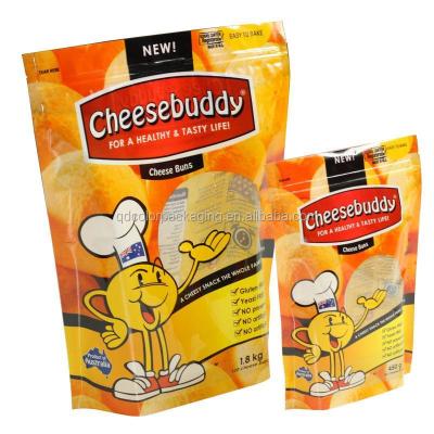 China China Factory Wholesale Moisture Proof Good Cheese Snacks Stand Up Plastic Zipper Bag Zipper Bags for sale