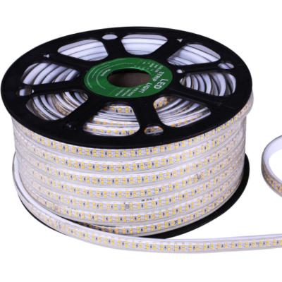 China 230V 2835-192 LEDs/M Flexible LED Strip Light 50M/ROLL IP65 8X18mmX (1-50M) Dual Line 230V Decorative/Indoor CE RoHs Packing for sale