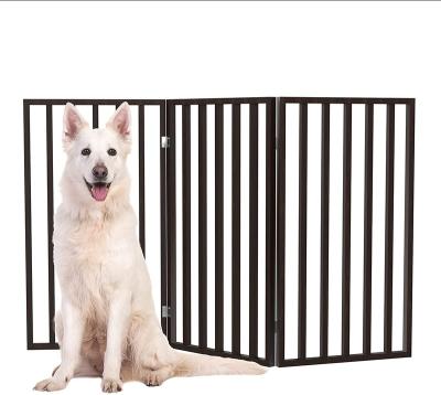 China ECO-FRIENDLY Dog Gate For Doors Stairs Or House Free Folding Wood Indoor Dog Fence for sale