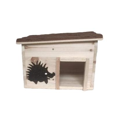 China Eco-friendly Breathable Outdoor Wooden Hedgehog House Removable Pet Hotel For Garden for sale