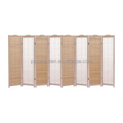 China Multifunctional Ambient Protect Free Standing Foldable Wooden Door Decrotive 8 Panel Room Divider Screen for sale