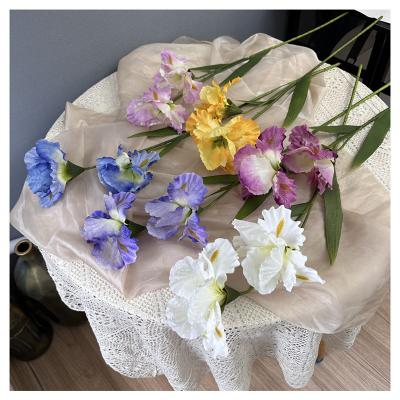 China Real Eco-friendly Artificial Flowers Touch Alice Artificial Iris Flower PU For Wedding Decoration for sale