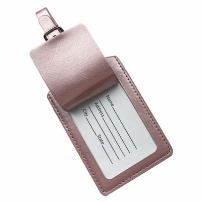 China Luggage Bag Favor Logo Saffiano Travel Airline Suitcase Blank Personalized Name Tags Attach PU Leather Luggage Tag for sale