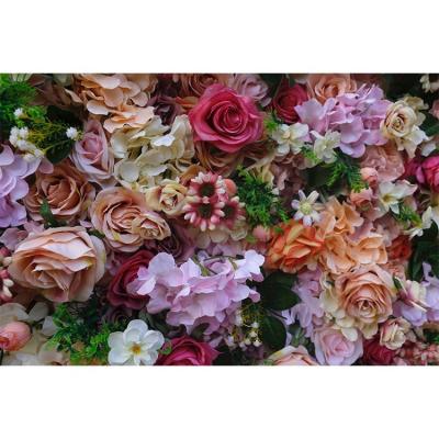 China Silk FABRIC Artificial Flower Row Wedding Background Wall Artificial Flower Wall Window Decoration Mounted Artificial Hydrangea Wall Wholesale for sale