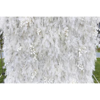 China FABRIC Silk Flowers Wedding Backdrops Events Flower Wall Custom Flower Array Backdrop Artificial Flowerwall Decor Panel for sale