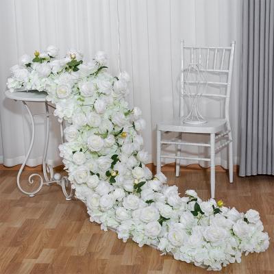 China Artificial Flower 2m Length PLASTIC Silk Haven Wedding Garland Flower White Rose for sale