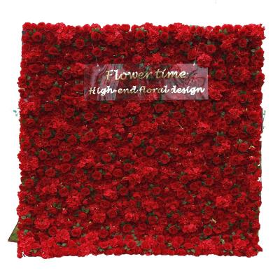 China Romantic silk flowers red roses party decoration artificial flower background wall for sale