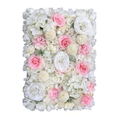 China Silk Customize Floral Wall Panel Rose Flower Wall Backdrop Latest Designs for sale