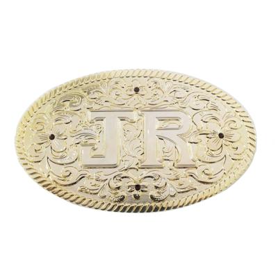 China Fashion Making Make Your Own Logo High Quality Gold Plated Metal Purple Rhinestones Belt Buckle For Men for sale