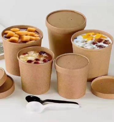 China Disposable Custom Design Wholesale Takeaway Round Disposable Kraft Paper Bowl for sale