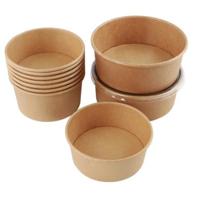 China City Cheap Price Disposable Shandong Linyi Eco Friendly 100% Brown Kraft Paper Salad Bowl With LID for sale