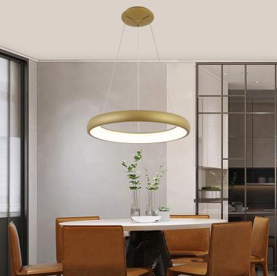 China Modern LED Modern Ceiling Pendant Lamp for Dining Living Room Acrylic Circle Ring Chandelier for sale