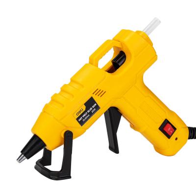 China Portable Temperature Adjustable Deli Gun #Hot EDL5044 Adjustable Melts Glue Gun #20W #YELLOW for sale