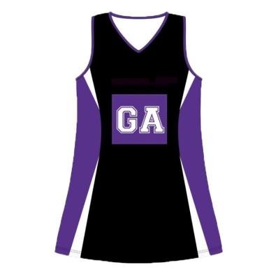 China Polyester+Spandex Sublimation Coolmax Netball Dress With Bib Custom Clean Design Netball Uniform for sale