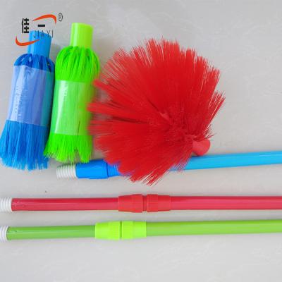 China Viable Hot Selling High Quality Plastic Telescopic Colorful Round Ceiling Broom for sale