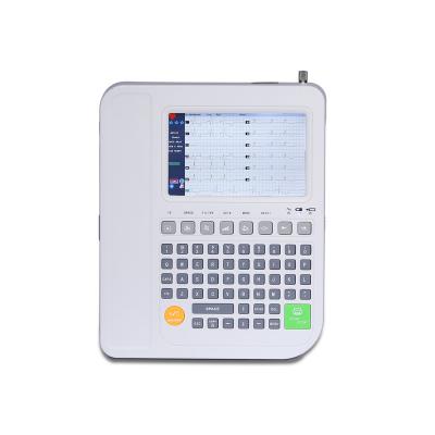 China Plastic Free Shipping Full Keyboard 12 Channel Ecg Machine NS8112 and 7in LCD 12 Lead Electrocardiogram Machine for sale