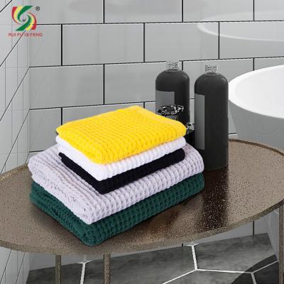 China Waffle Plaid 70*140cm Soft Sublimated Face Towel With Comfortable Soft Fabric Cotton Bath Towel High Quality Quick Dry Set for sale