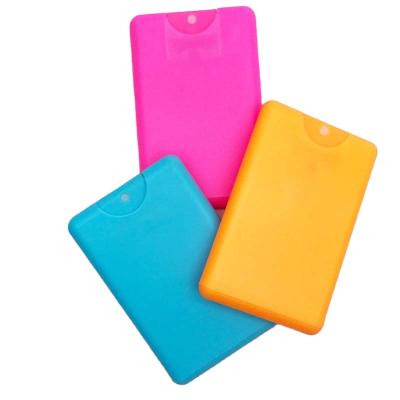 China Plastic Sanitizer 20ml Credit Card Cosmetic Vending Different Color Phone To Sprayer for sale