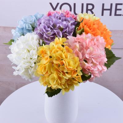 China Durable Wholesale Simulation Hydrangea Two Leaves Hydrangea Simple Simulation Flower Wedding Bouquet for sale