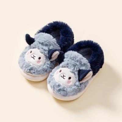 China Autumn And Winter Home Warm New Cotton Slipper Winter Fashion Trend Kids Slippers Non-slip Plush Couple Cotton Shoes for sale