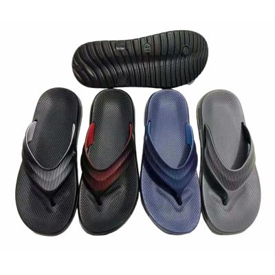 China 2021 Trend Men's Beach Slippers Simple Non-slip Summer Beach Fashion Men's Outdoor Slippers PVC Flat Casual Hot Selling Flip Flops for sale