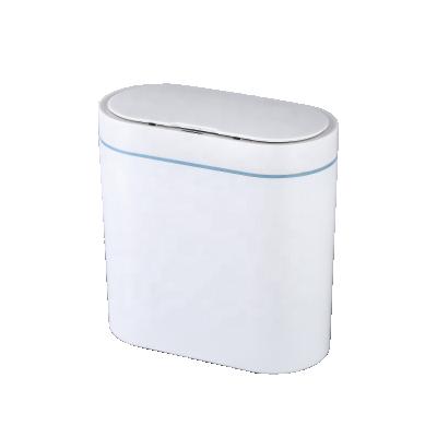 China Induction Trash Bin Bathroom Toilet Space Sustainable Plastic Waste Bin With Box Plastic Electric Desktop Lid Waste Smart Waste Bin for sale