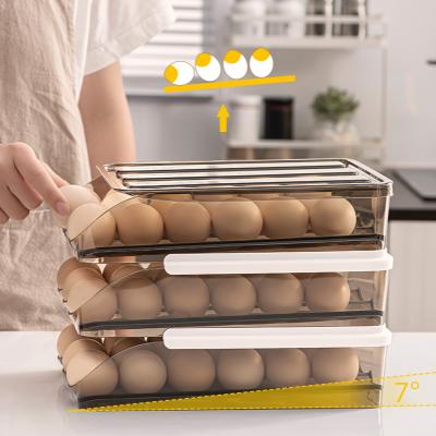 China Factory Direct Sale Drawer Type Ceramic Hen Holders Organizer For Fridge Holder For Fridge 24 Egg Storage Box Plastic for sale