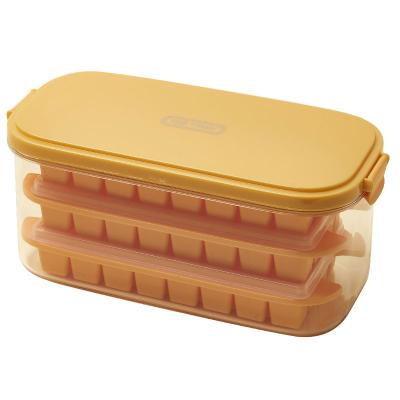 China Sustainable Makers Dessert Molds Silicone Tray Plastic Box Thick Material Ice Mold 32 Cavity Grid Ice Cube for sale