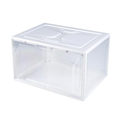 China High Quality Viable Transparent Plastic Folding Stackable Dustproof Plastic Shoe Box PP Sneaker Box for sale