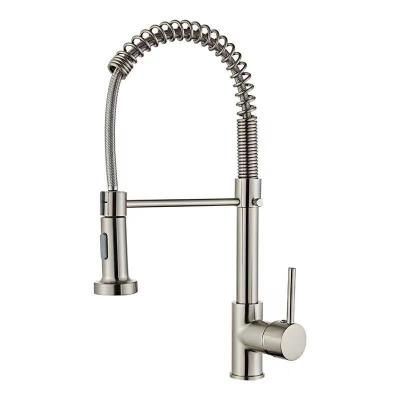 China Modern Single Handle Kitchen Faucet Stainless Steel Kitchen Sink Faucet Black Faucet 2021 Water Heater Faucet for sale