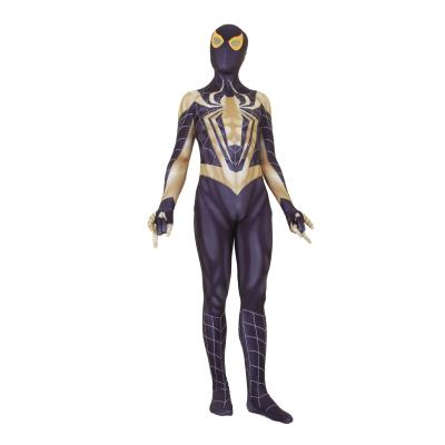 China Cosplay Cartoon Costume Hot Sale New Design Black&Gold Spider-Man Movie Costumes For Boys Halloween Christmas Movie Costumes for sale