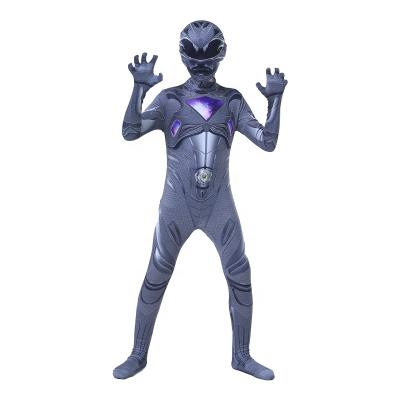 China Cosplay Cartoon Costume Black Color Superhero Sets Halloween Party Jumpsuit Force Mystic Power Ranger Costume For Kids for sale