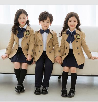 China British Style School Uniforms Winter Classroom Uniforms Kindergarten Elementary Anorak Three Pieces For Boys Girls for sale