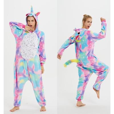 China Factory Supply Autumn Winter Adult Flannel Cartoon Animal One Piece Pajamas for sale