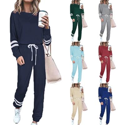 China Factory Supply QUICK DRY Suit European American Women's Long Sleeve Long Pants Home Wear Sports Two Pieces for sale