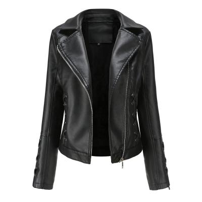 China Good Viable Selling Fashion Hip Hop Jacket For Women Braid Leather Coat For Women Tie Up Coat For Women for sale