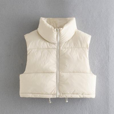 China 2021 Retro Reversible New Winter Loose Collar With Sleeveless Jacket Short Padded Vest Down Jacket for sale