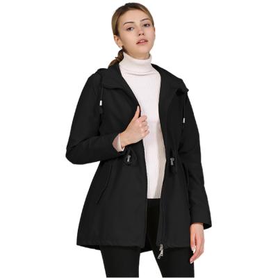 China 2021 High Quality Women's Long Jacket Plus Size Women's Breathable Anorak Knitted Solid Color Hooded Slim Casual Jacket for sale