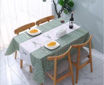 China Waterproof Ins Style Nordic Simple Waterproof Soft PVC Tablecloth Super Flexible for sale