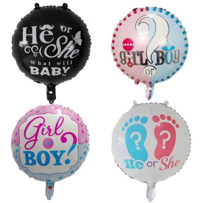 China Wholesale party decoration 18 inch round shape baby shower decoraion balloon baby gender reveal boy or girl balloos for sale