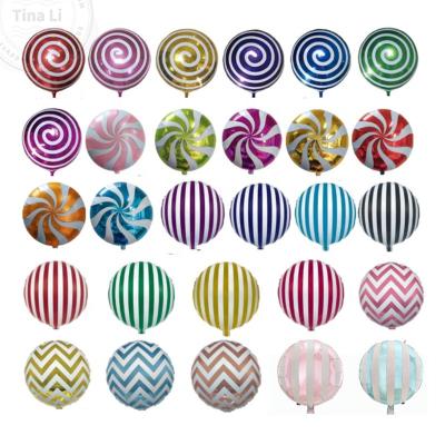 China 18 Inch Lollipop Windmill Party Decoration Striped Globos Helium Foil Balloon Baby Shower Birthday Party Decoration Candy Balloon for sale