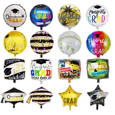 China Hot sale party decoration 18 inch square round foil congratulatory globos graduation ceremony balloon inflatable decoration for sale